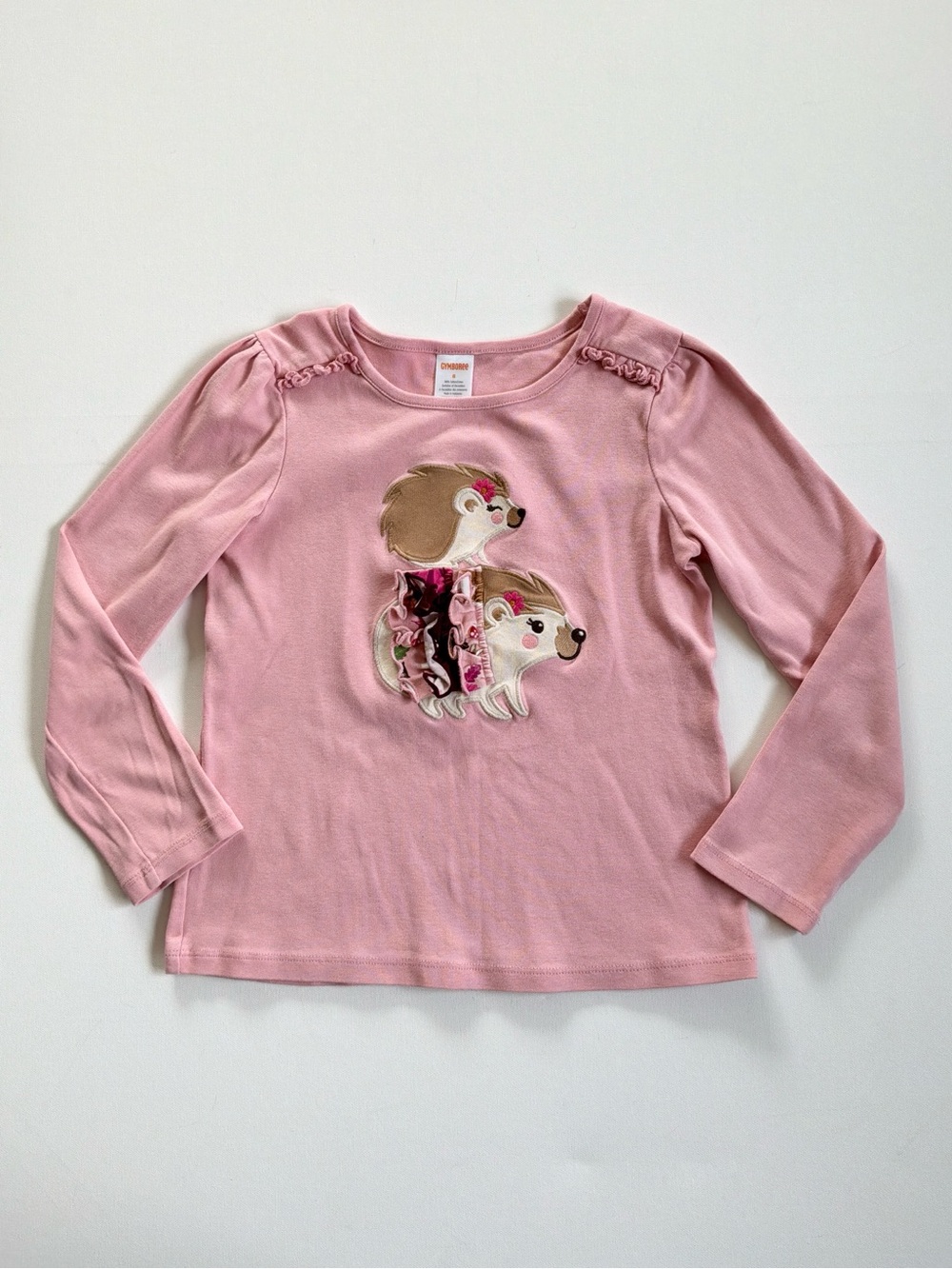 Gymboree Pink Hedgehog Applique Long-Sleeve T-shirt Top